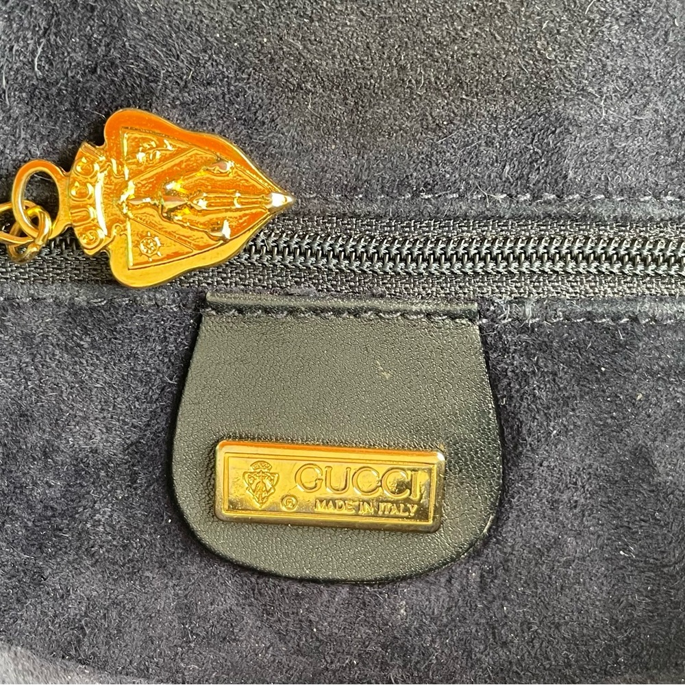Vintage Gucci GG Leather Crossbody Bag Navy - Picture 12 of 13